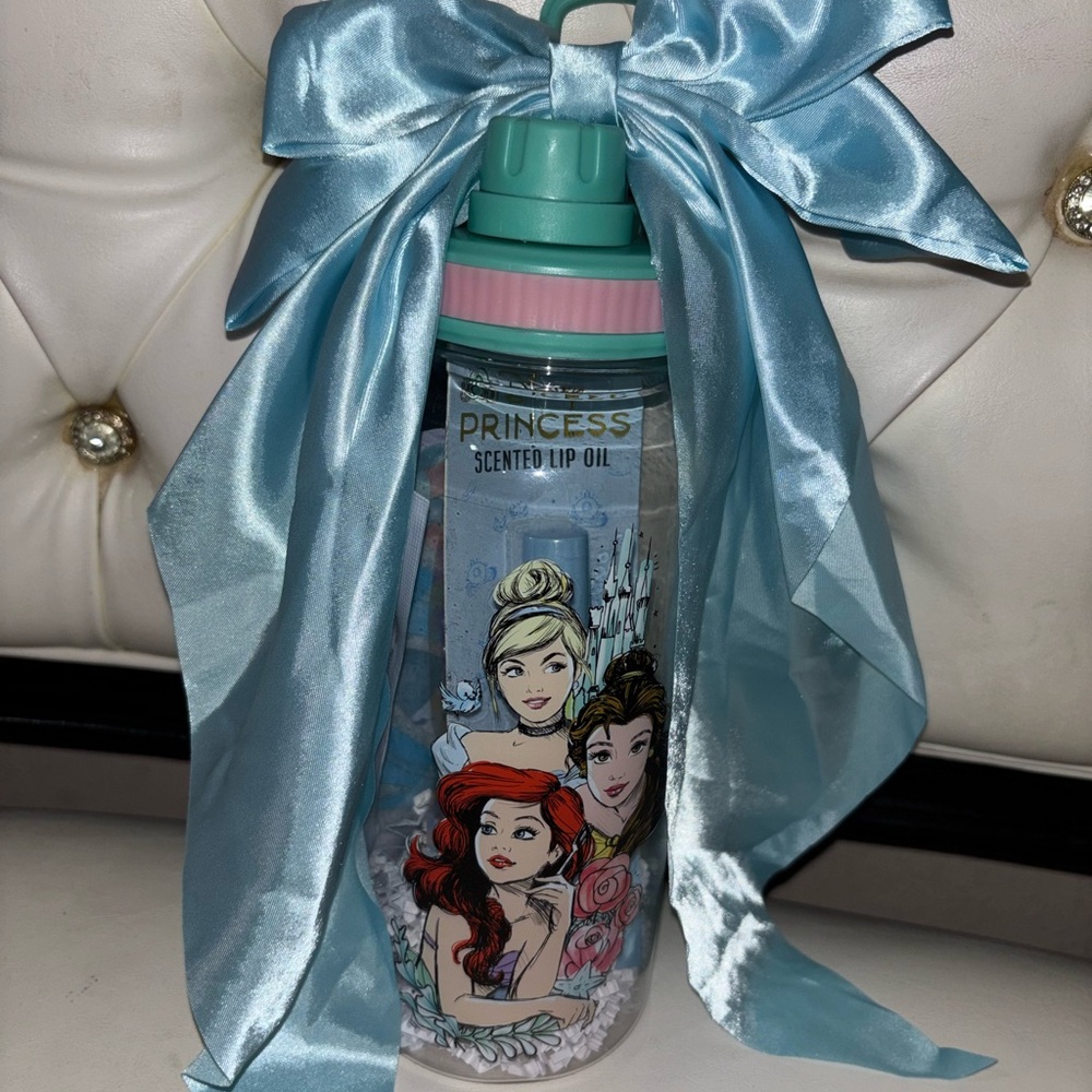 Disney Princess water bottle with Blue Satin Bow